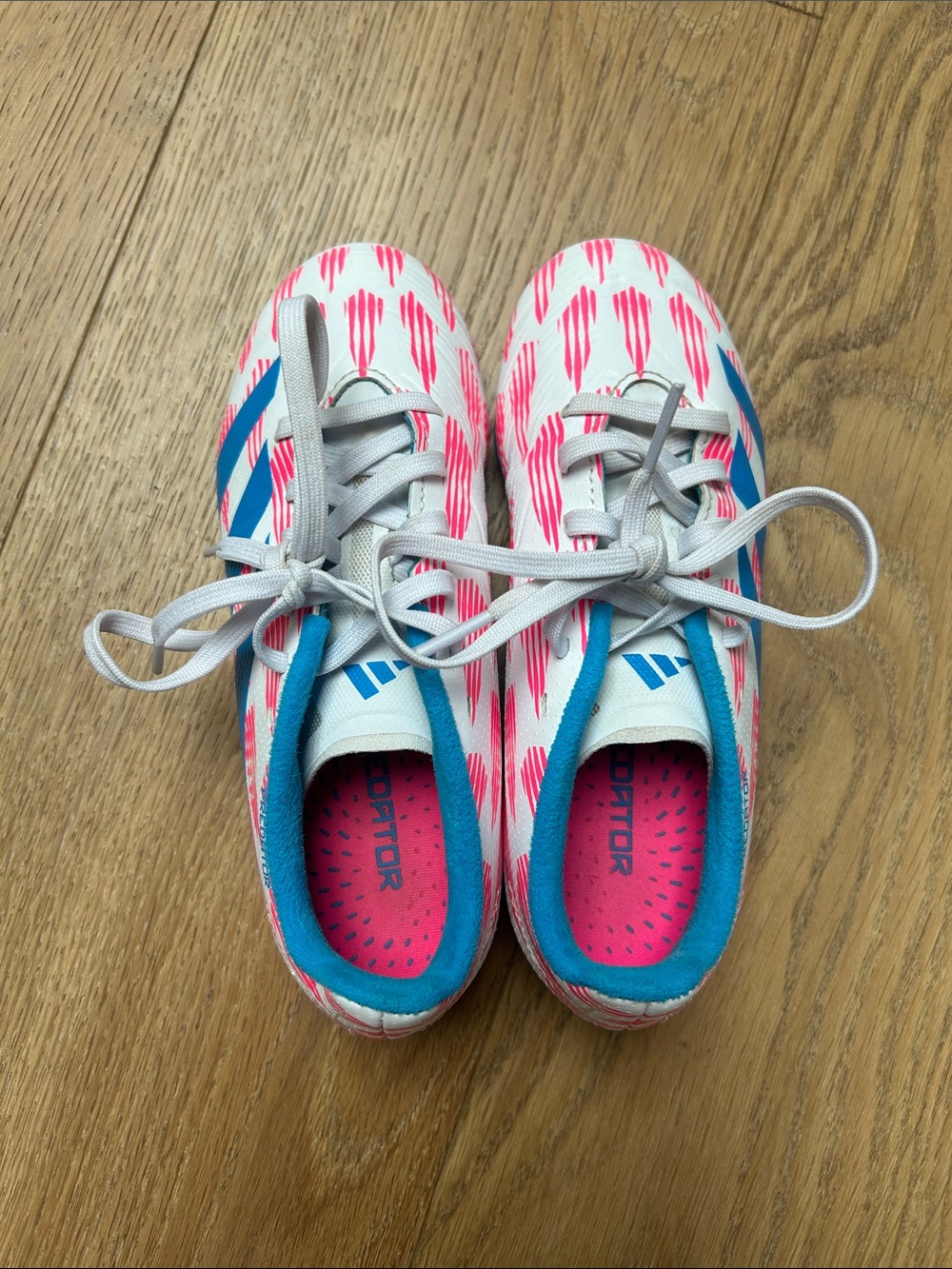 Kids Athletic Cleats in Pink and Blue